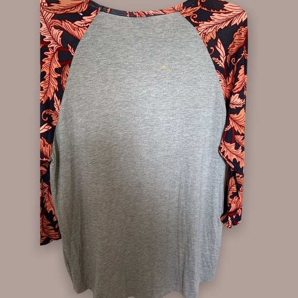 LuLaRoe Pullover Leaf Pattern Long Sleeve Top Comfy Curvy Plus Size 2X Leaves - Picture 3 of 7